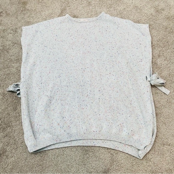 LOFT Oversize Blue Flecked Poncho Sweater Size XS/S - Picture 7 of 11